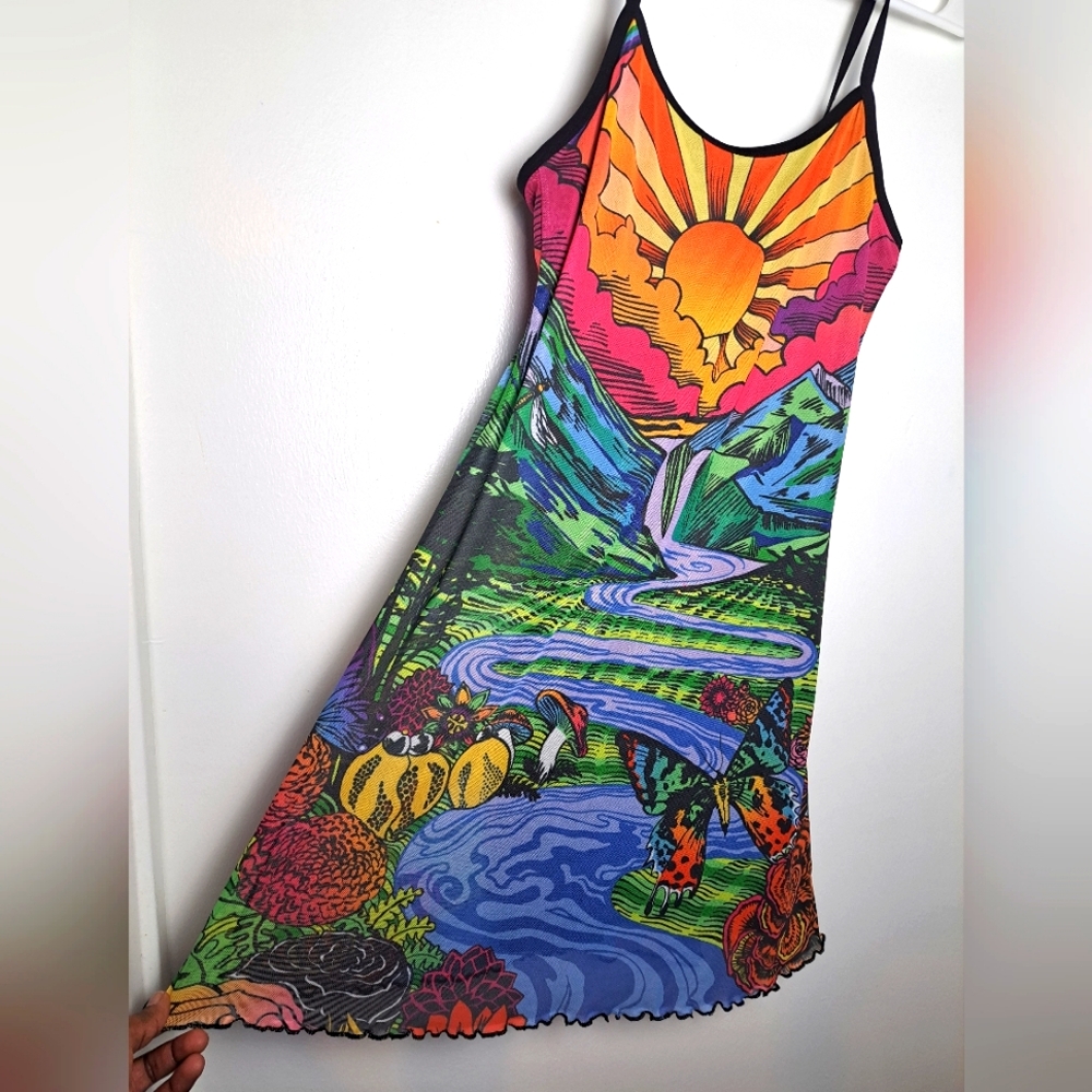 Current Mood Vibrant Landscape Mini Dress